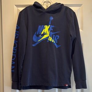 Nike Air Jordan Hoodie with Blue and Yellow Logo Youth XL 13-15yrs